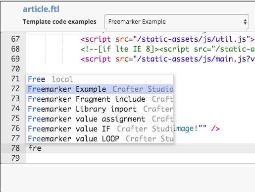 Configurations - Code Editor Configuration Example autocomplete