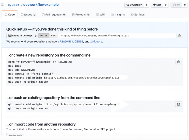 Developer Workflow - Bare repo created in Git