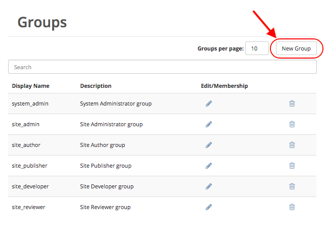 Site Config - Groups New