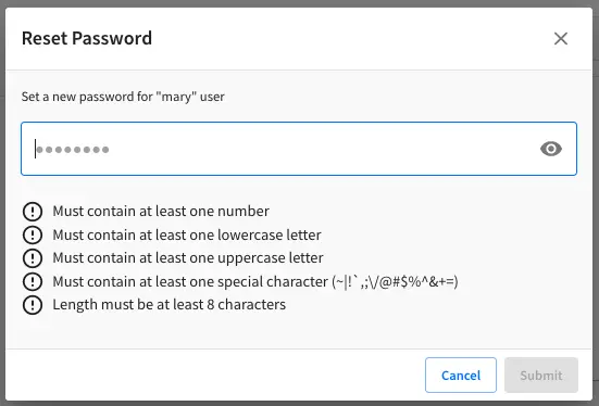 Users - Reset Password
