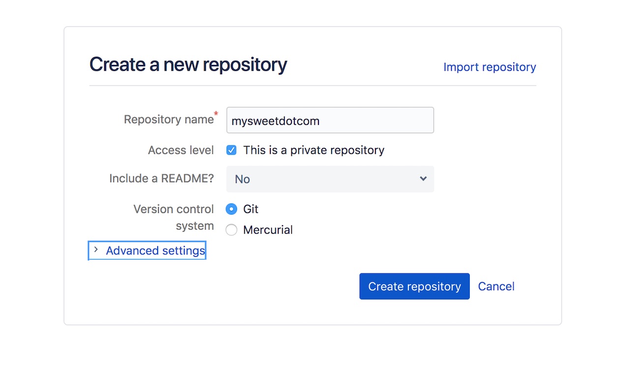How-Tos - Create a project in BitBucket