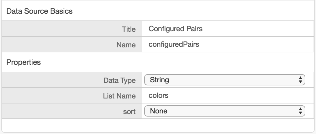 Source Control Configured List of Pairs Configuration
