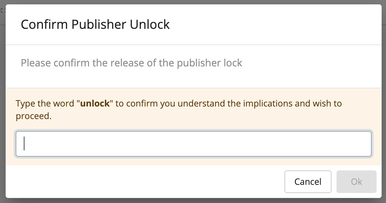 Site Config Publishing - Unlock icon