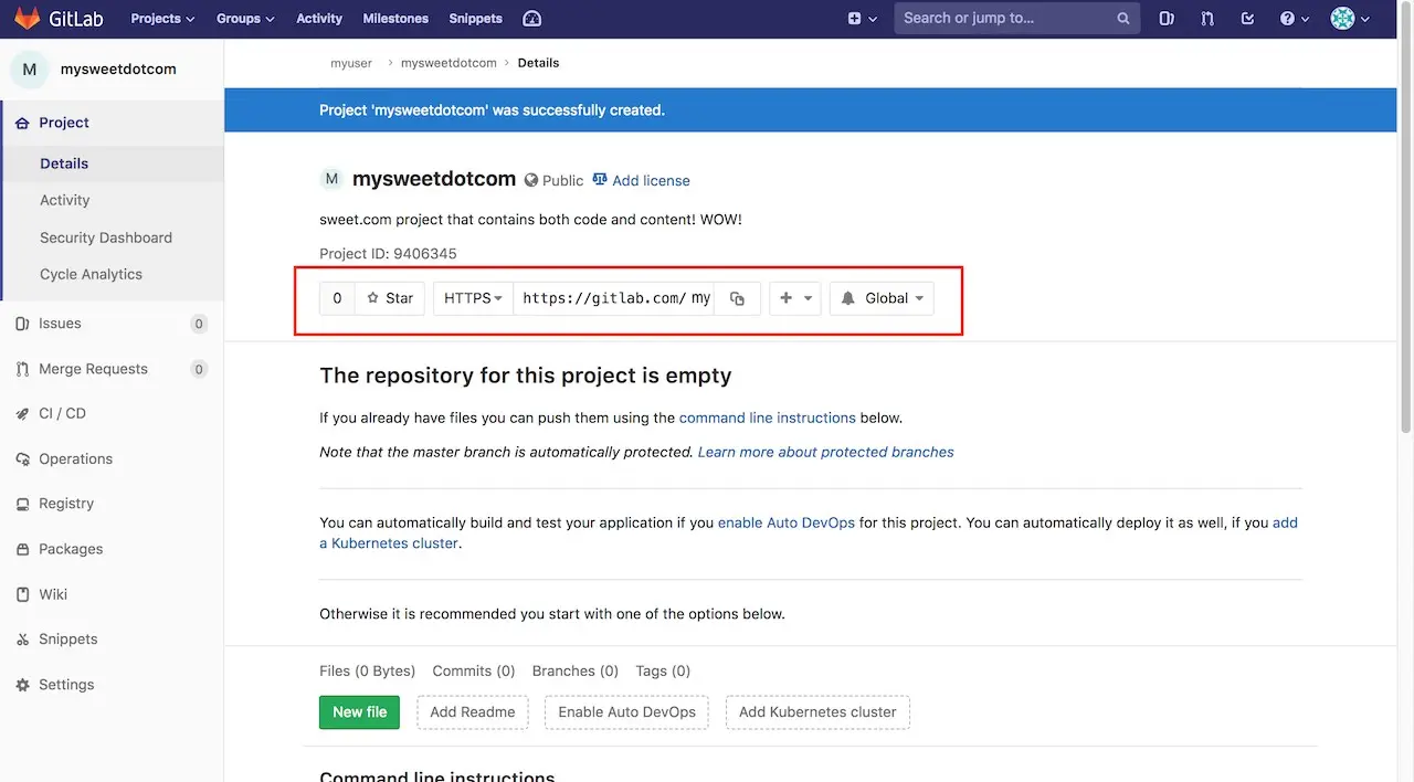 How-Tos - New project in GitLab