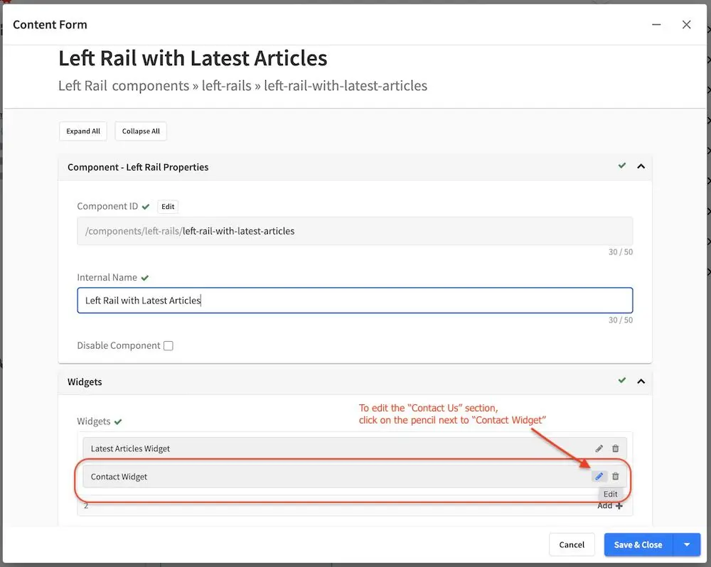 Your First Website - Left Rail Form