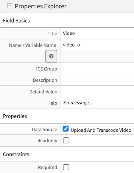 Form Control Transcoded Video