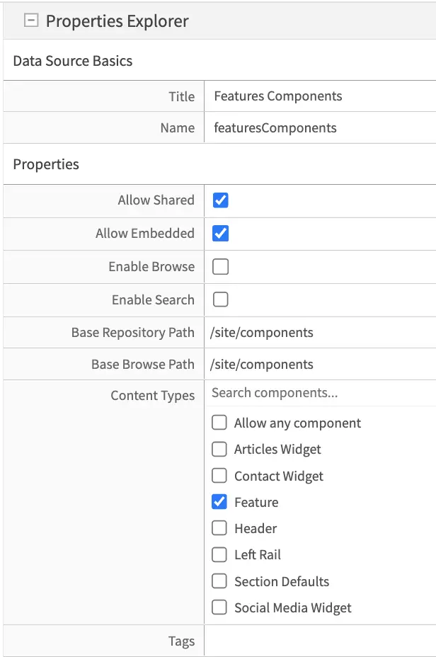 Form Source Components Fields