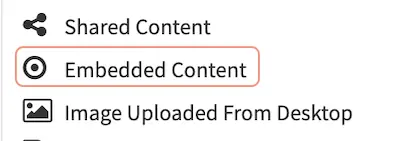 Form Source Embedded Content