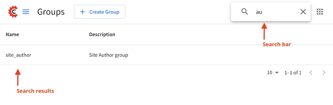 Groups Management Search