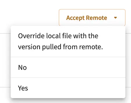 Git - Pull from Remote Repository Conflict Resolution Accept Remote