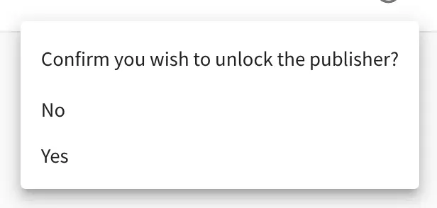 Project Tools Publishing - Unlock icon