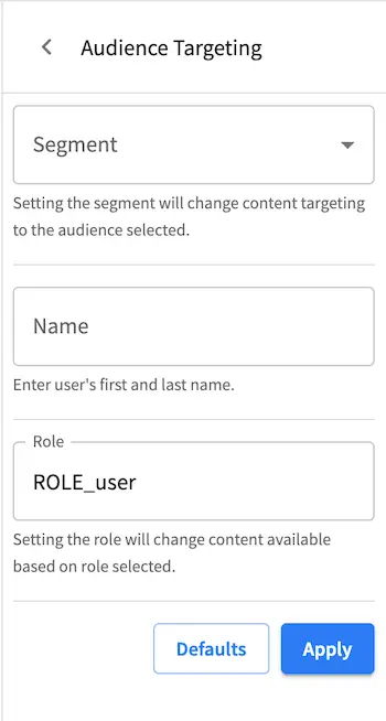 Targeting - Set role ROLE_user