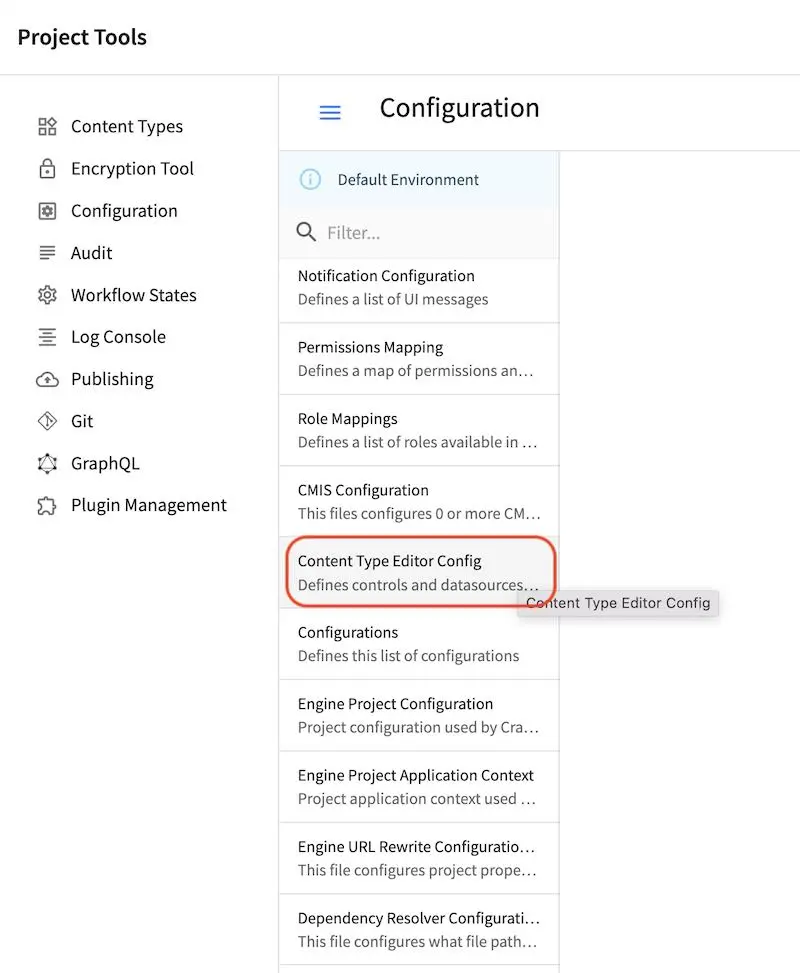 Configurations - Open Content Type Editor Config Tools