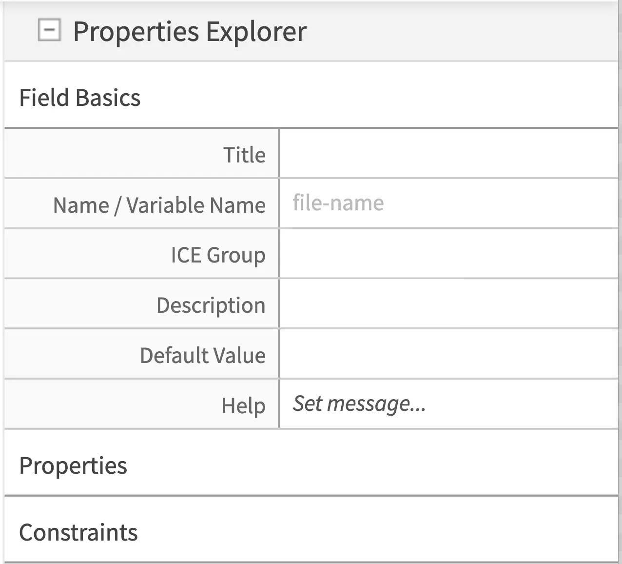 Form Control Autofilename Properties