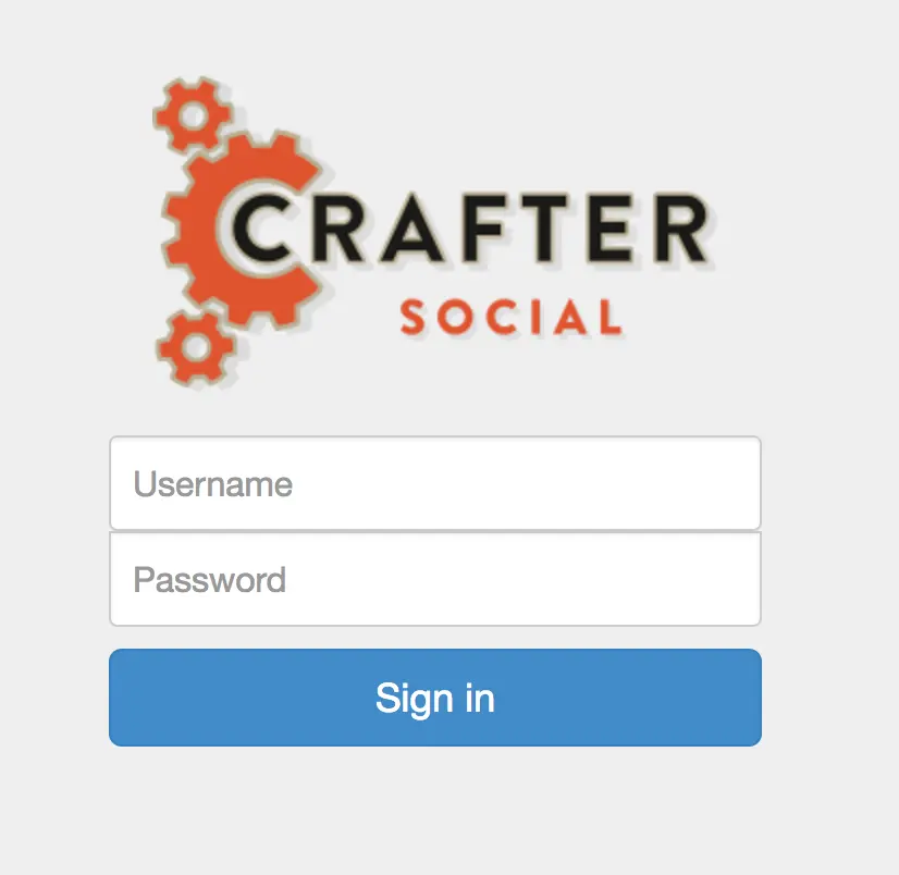 Crafter Social Admin Console Login