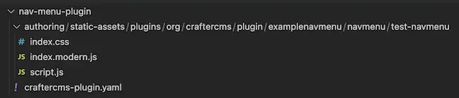 Navigation Menu project plugin directory/files