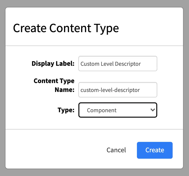 Content Inheritance - New level descriptor content type