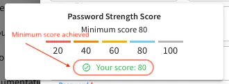 System Administrator - Password Requirements Display Score 80