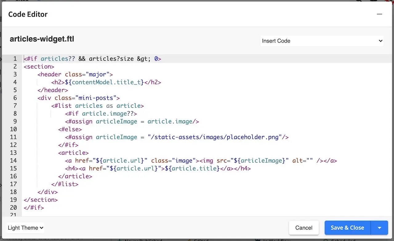 Template Component Controller