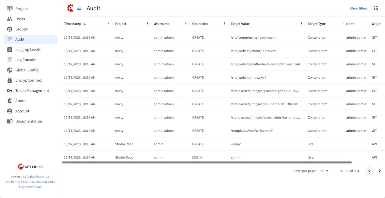 System Administrator - Navigation Menu Audit