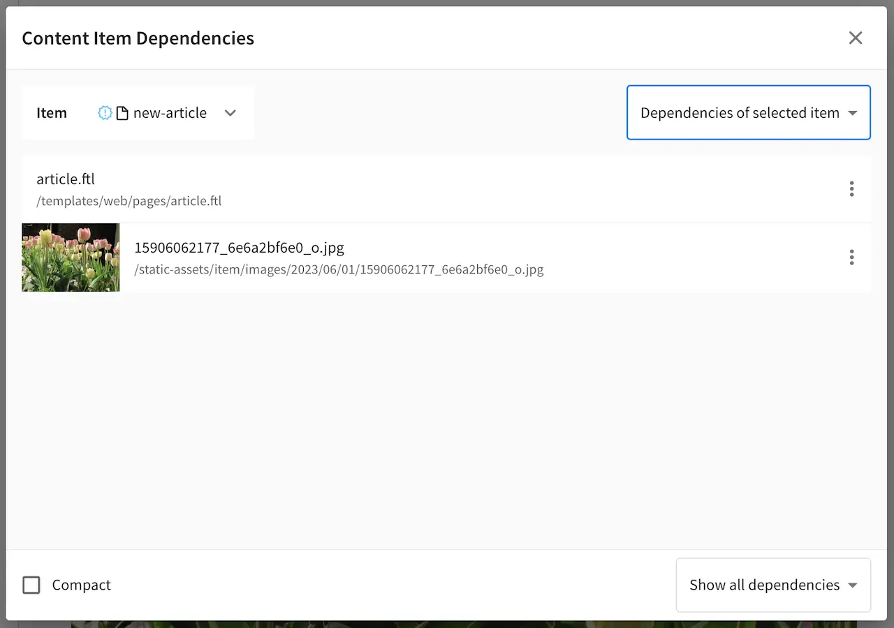 New article with image uploaded dependencies