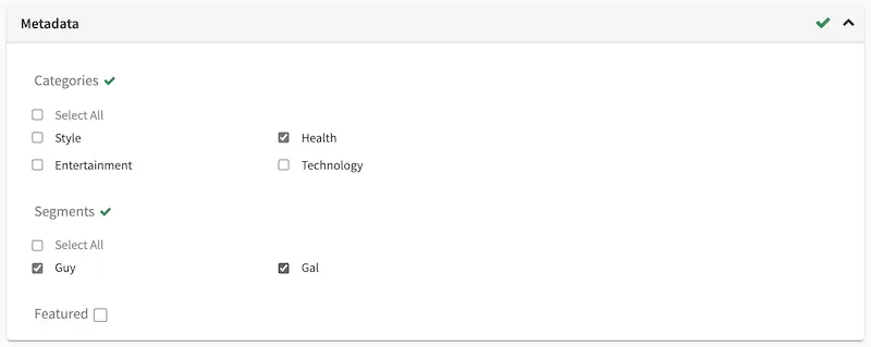 Targeting - Segments Metadata in Content