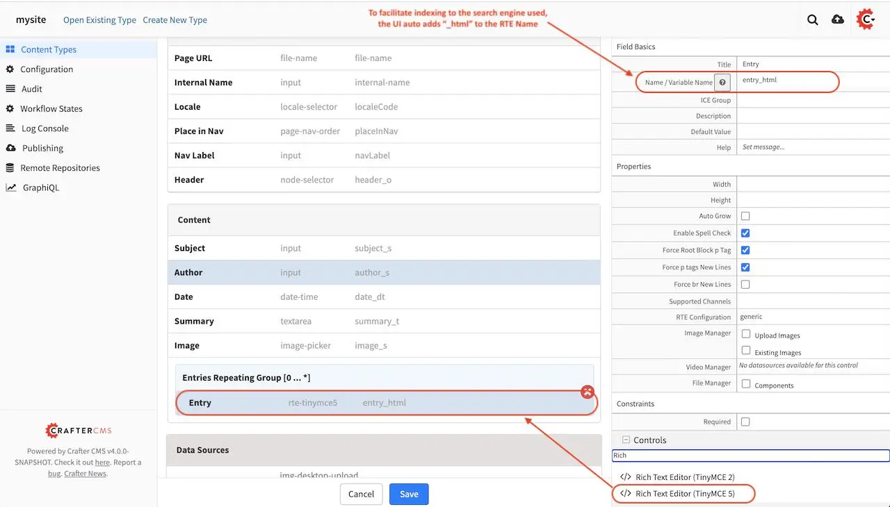 Template Add Rich Text Editor to Repeating Group Control :align: center