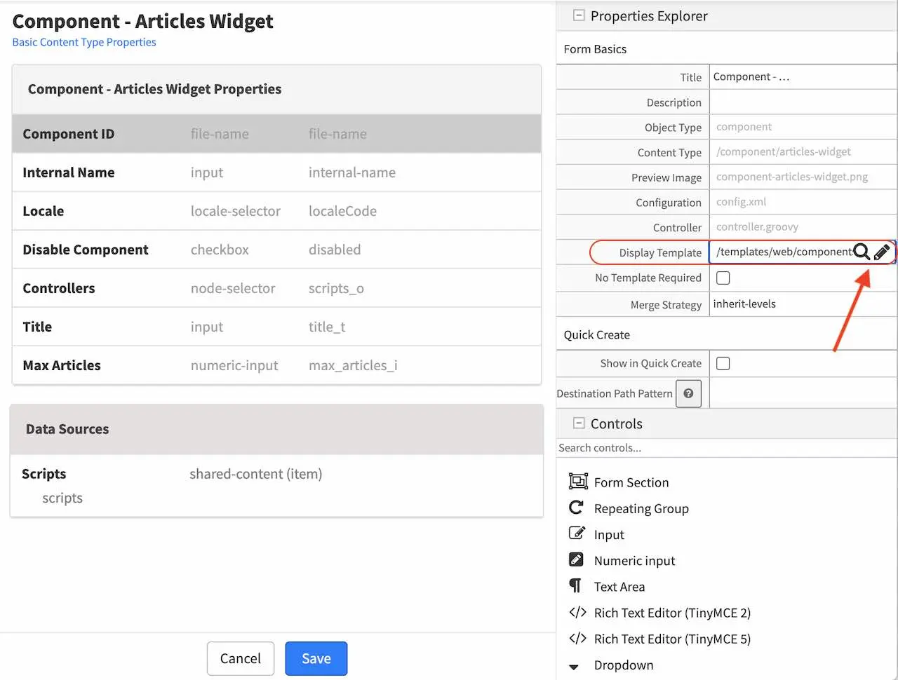 Template Component Bind View to Template