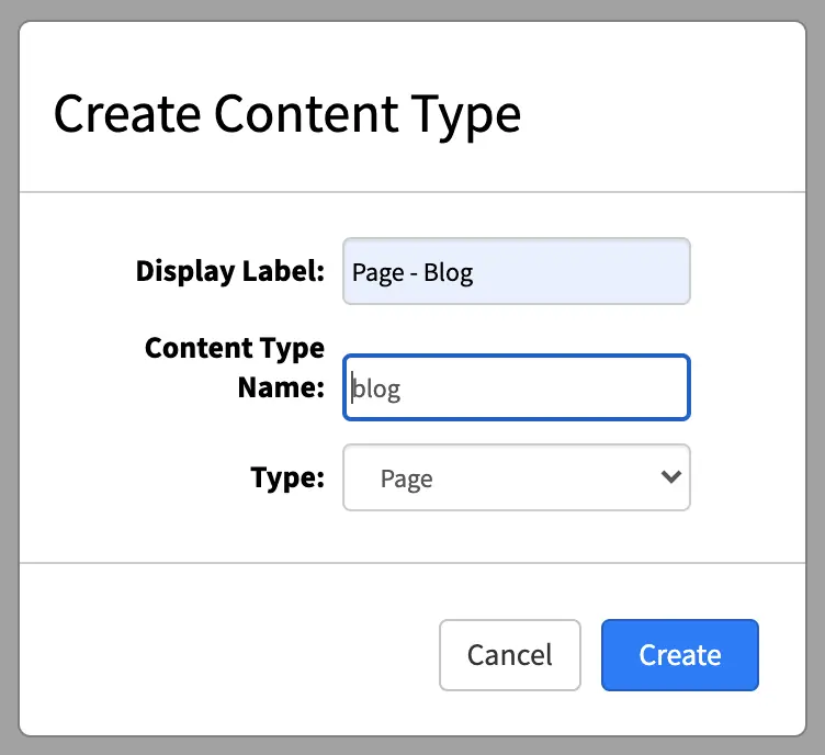 Template Create New Type Dialog